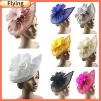 หมวกหมวกปิดหน้าผู้หญิง FLYING Headwear สำหรับงานแต่งงานดอกไม้กิ๊ฟติดผมเฮดแวร์ขนนก