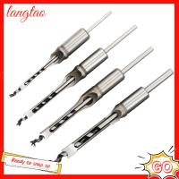 LANGTAO 4pcs เหล็กเหล็กไร้สนิม เจาะรูสี่เหลี่ยม 6.4/8/9.5/12.7mm ครับ คู่มือดอกสว่าน คู่มือสว่านเจาะกระแทก การเจาะเจาะเหล็กกล้า งานไม้