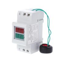 Xinmai มอเตอร์ 2P 36 มม.DIN Rail Dual LED แรงดันไฟฟ้าโวลต์มิเตอร์แอมป์มิเตอร์ AC 80-300V 250- 450V 0-100A