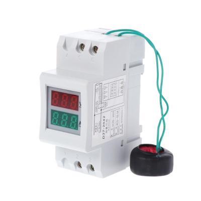 Xinmai มอเตอร์ 2P 36 มม.DIN Rail Dual LED แรงดันไฟฟ้าโวลต์มิเตอร์แอมป์มิเตอร์ AC 80-300V 250- 450V 0-100A