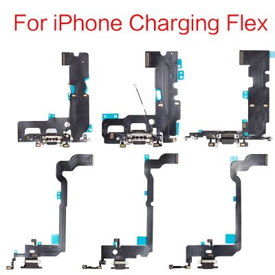 1pcs For iPhone 7 8 Plus X XR XS MaxCharger Charging USB Port Dock Connector Flex Cable With Microphone And Headphone Audio Jack Cables Converters