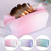 HOT★1 Pc Gradient ColorCosmetic สำหรับผู้หญิงซิป Pu Tas Make Up Kulit กระเป๋าเดินทางหญิงขนาดใหญ่ Make Up กระเป๋าอุปกรณ์เสริม