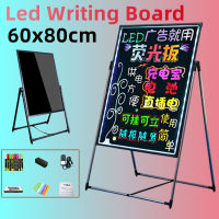 【ขายดี】กระดานไฟ LED 60x80cm กระดานเรืองแสง ปรับระดับได้ เขียนลบได้ ป้ายไฟเขียนได้ ป้ายไฟโฆษณา led writing board encoremall