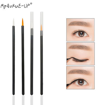 100Pcs Eyeliner แปรงแต่ละ Applicator Superfine Fiber Swab Eye Liner Liquid Wand Eyelash Extension เครื่องมือ