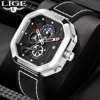 ZZOOI LIGE Top Brand Mens Watches Luxury Square Quartz Wrist Watch Fashion Waterproof Luminous Chronograph Watch For Men Reloj Hombre