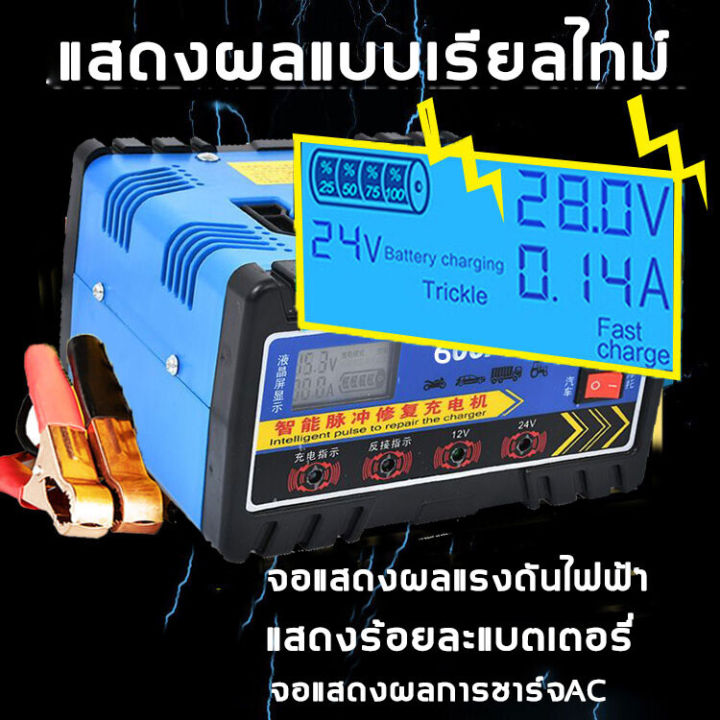 จัดส่งฟรี-ชาร์จเร็ว-ที่ชาร์จแบตรถ12v24v-เครื่องชาร์จแบตเตอรี่-เหมาะสำหรับใช้กับรถทุกรุ่น-แบตเตอรี่รถยนต์-เครื่องชาร์จ-ชาตแบตเตอรี่-เครื่องชาร์จแบต-เครื่องฟื้นฟูแบตเตอรี่-ที่ชาจแบตเตอรี-เครื่องชาตแบต-ต