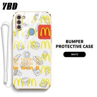 YBD เคสโทรศัพท์ออกแบบของแมคโดนัลด์ สำหรับ Samsung Galaxy A11 M11 A10 M10 A02 A7 A750 M01 A01ป้องกันเลนส์สุดหรูชุบ6D ซิลิโคนนิ่ม