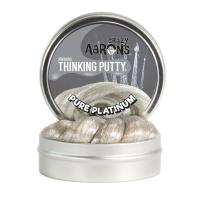 Crazy Aarons Thinking Putty - สีทองขาว Pure Platinum รุ่น Precious Metals ดินน้ำมันวิทยาศาสตร์ ไม่มีวันแห้ง เล่นซ้ำได้เรื่อยๆ เด้งได้ ปั้นได้ ไม่ใช่สไลม์ มี มอก.