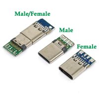 【YF】 USB 3.1 type c Male/Female Connectors Jack Tail 24pin usb Male Plug Electric Terminals welding data cable Support PCB Board