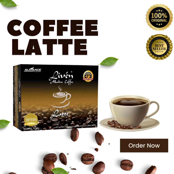 Liven Alkaline Latte Coffee 420grams (20 sachet) Sliming Fast Coffee ...