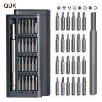 [Old A Hardware] QUK 25 In 1พรีซิชั่ไขควงชุดแม่เหล็กฟิลลิป Slotted Hex สกรูไดร์เวอร์บิต PC ครัวเรือนที่ถอดออกได้ซ่อมเครื่องมือช่าง