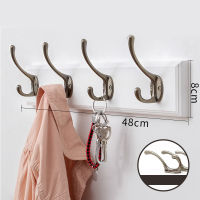 Creative Alloy Double Hooks Bamboo Wall Storage Coat Rack Bedroom Clothes Hanger Simple Wall Coat Hanger Key Holder