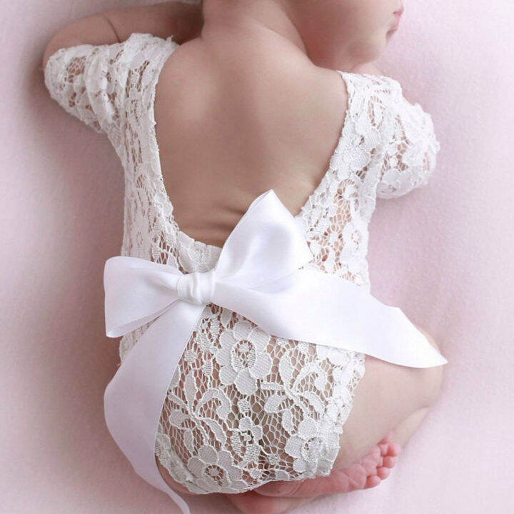 เด็ก-romper-deep-v-backless-ทารกแรกเกิดถ่ายภาพ-props-ลูกไม้เด็กวัยหัดเดิน-hollow-bow-knot-design-fotografia-อุปกรณ์เสริม