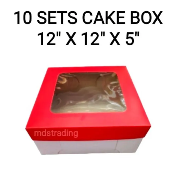 10 Boxes Cake Box 12x12x5 (10 Top, 10 Bottom) 12x12 Cakebox Lazada PH