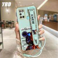 เคสโทรศัพท์ YBD สำหรับ Oppo Realme 7i C17 7 PRO ตัวชุบโลหะหรูหราลายหมีดั้งเดิมเคสมาพร้อมกับสายรัดข้อมือและฟรีสายคล้อง