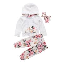 Autumn Baby Girl Clothes Set New Toddler Newborn 3PCS Hooded Print Casual Long Sleeve Hoodies+Floral Pants Outfits Clothing  by Hs2023