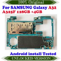 128GB สำหรับ Galaxy A32 A325F เมนบอร์ด SM-A325F ปลดล็อกเมนบอร์ดของแท้พร้อมชิป OS Logic Board แทนที่ Mb