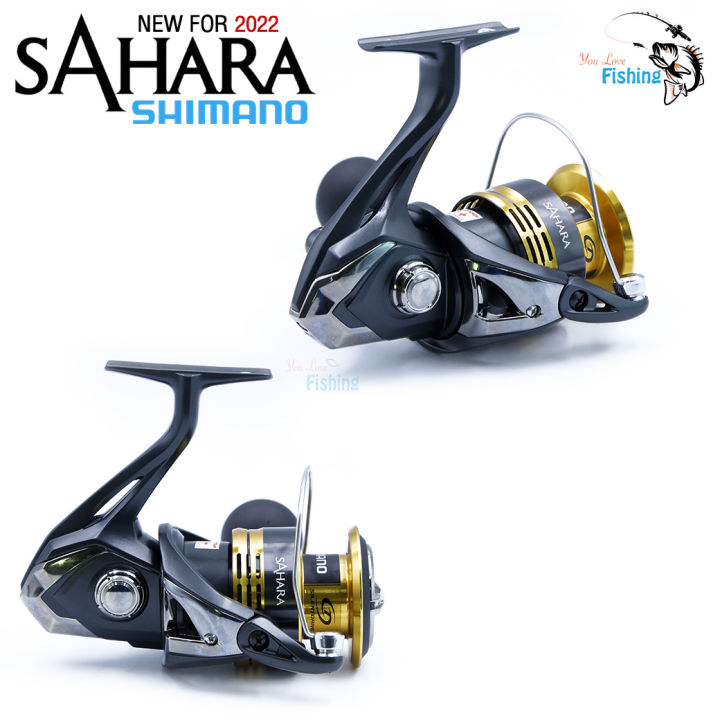 รอกสปินรุ่นใหม่-shimano-ชิมาโน่-ซาฮาร่า-2022-แขนเกลียว-สวยแกร่ง-ดีไซน์สปอร์ต-ระบบเสียงสปริง-สปูนโลหะน้ำหนักเบา-มีให้เลือก-6-เบอร์