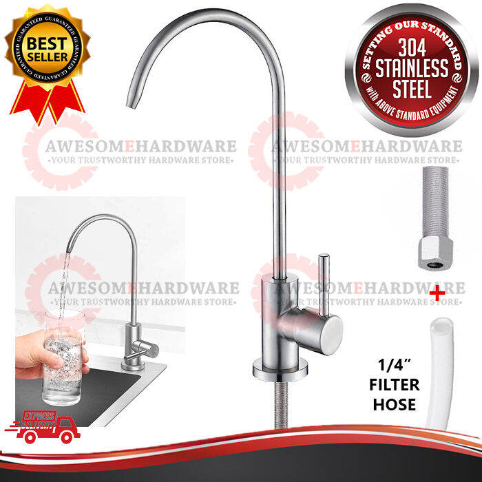 W12 1/4" SUS304 STAINLESS STEEL RO FAUCET DRINKING WATER FILTER TAP