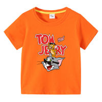 Tom-Tom Jerry ชายหญิง Ribbed เสื้อแขนสั้นมีปกเสื้อยืด2021พิมพ์การ์ตูน Bottoming เสื้อครึ่งแขนเสื้อยืดเสื้อเด็กเสื้อผ้าเด็กฝ้ายฤดูร้อนสบายๆ Tees