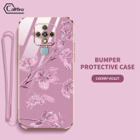 Callfire เคสโทรศัพท์ออกแบบดอกชงโคสำหรับ Infinix Tecno Camon 16 Pro CE9h CE7j CE7ใหม่นิ่มป้องกันการตกและการชนกันของฟรีสายคล้อง