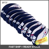 IPTY [YOWEI] 10ชิ้น เซ็ตกอล์ฟคลับเหล็กหัวหน้าปกป้องกัน Neoprene กอล์ฟป้องกัน Headcover