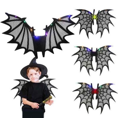 Gothic Black Bat Wings Vampire Bat Costume Wings Halloween Costume Accessories Cosplay Wings with Colorful LED Light here