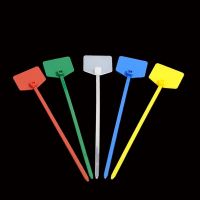 100PCS/ lot  Color label cable tie 3*120mm network label  sign  label cable tie buckle Cable Management