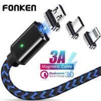 [ส่งเร็วพิเศษ!] FittigerShop FONKEN iOS USB แม่เหล็กสาย 3A โทรศัพท์ Android สายส่งโทรศัพท์มือถือแม่เหล็กที่ชาร์จเร็ว USB สายชาร์จโทรศัพท์มือถือสายชาร์จเร็ว SJX-iOS