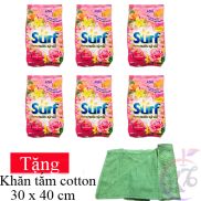 Combo 6 bịch Bột giặt Surf gói 380g Tặng 1 khăn tắm cotton siêu mềm