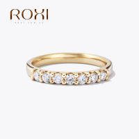 {Zhongornaments} ROXI Moissanite แหวนทอง2.5มม. ครึ่งแหวนบับเบิ้ลสำหรับผู้หญิงเครื่องประดับเพชรแต่งงานแหวนหมั้นแหวนเพชรโมอิสซาไนต์