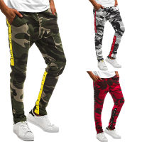 Casual Camo Joggers Sweatpants สำหรับผู้ชายน้ำหนักเบาเดินป่ากลางแจ้ง Sweatpants Streetwear กางเกงสำหรับผู้ชาย