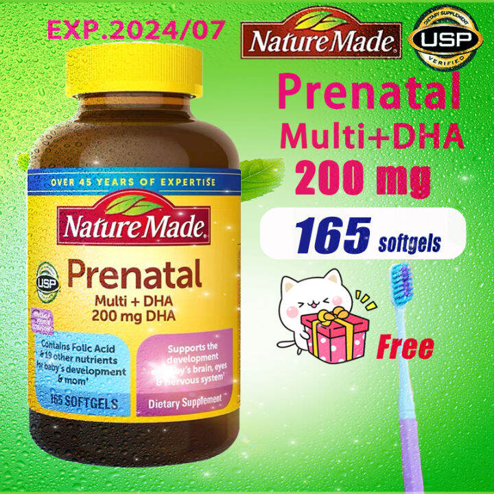 nature made Prenatal Multi+DHA 200mg 165 Softgels Lazada.co.th