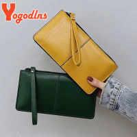 Yogodlns Fashion Solid Color Wallet Female PU Leather Handbag Long Zipper Clutch Card Holder Coin Purse Multi-layer Phone Bag