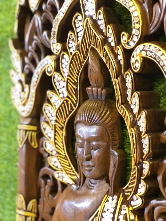ตรงปก-ไม้สักแกะสลัก-สูง180x45x4-cm-ทำจากไม้สักแท้-ไม้หนามาก-พระพุทธรูปแกะสลัก-เดินเส้นติดกระจก-ฉากไม้สัก-ประตูไม้สัก-สวย-buddha-wood-carved-art-wall