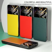 ¤☎❄ Smart View Flip Case For Samsung Galaxy S23 S22 S21 FE Ultra Plus S20 S10 Note 20 A52 A72 A32 A12 Cover PU leather Holder Funda