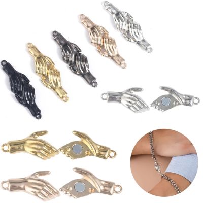 5Set Handshake Strong Magnetic Clasps Palm Shape Magnet End Clasp Connectors For Jewelry Making Leather Cord Bracelet Necklace