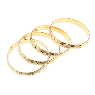 4pcs Fashion Dubai Bangle Gold Color Ethiopian Trendy Bracelet for Women Africa Arab Jewelry