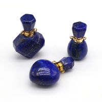 Essential Oil Diffuser Natural Lapis Lazuli Perfume Bottle Pendant Charms for Women Making DIY Jewerly Necklace Party Gift