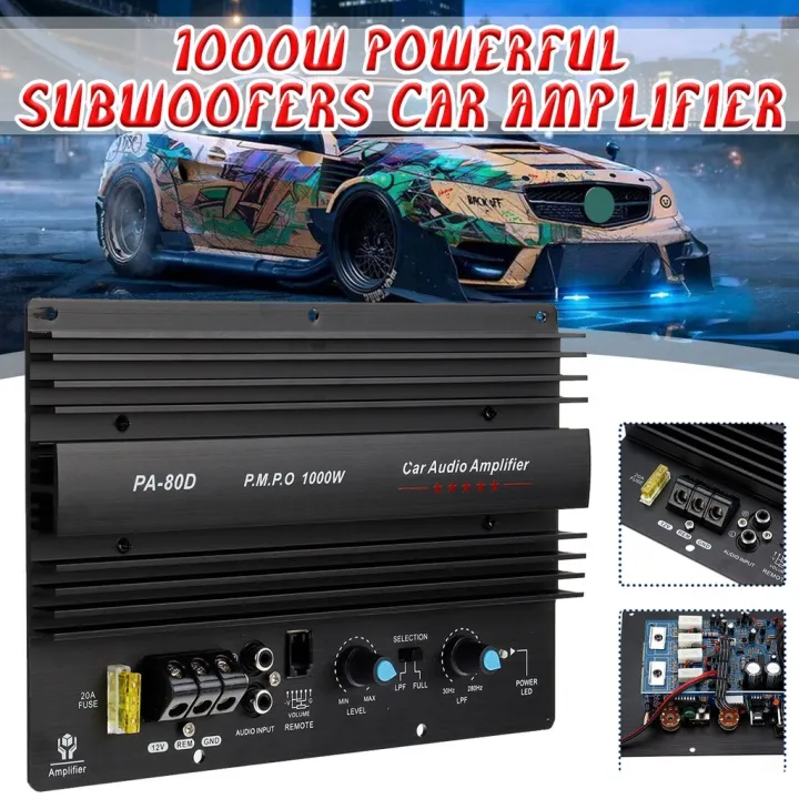 ADORABLEYOU 12V 1000W Mono Car Audio High Power Amplifier Powerful Bass