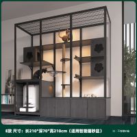 ☑ Panoramic cat villa glass house cage reveals ark intelligent sand basin for solid wood support customization