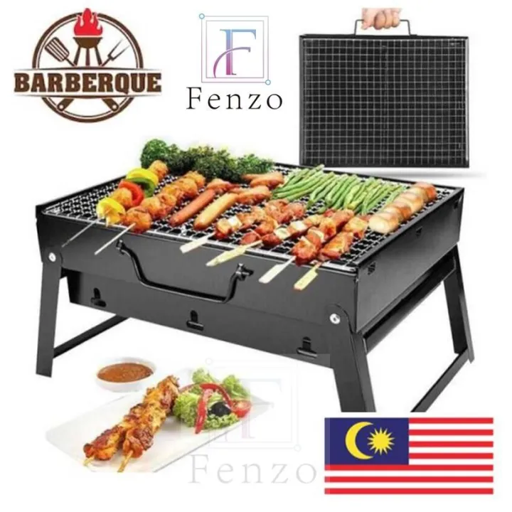 FENZO - Outdoor Portable Folding BBQ Charcoal Grill Picnic BBQ Grill for Barbecue Camping / Pemanggang