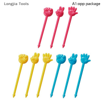 Longjia Tools ส้อมผลไม้9ชิ้นพลาสติกเกรดอาหารขนาดเล็กลายการ์ตูนเค้กผลไม้จิ้มเบนโตะอาหารกลางวันอุปกรณ์ตกแต่งงานปาร์ตี้