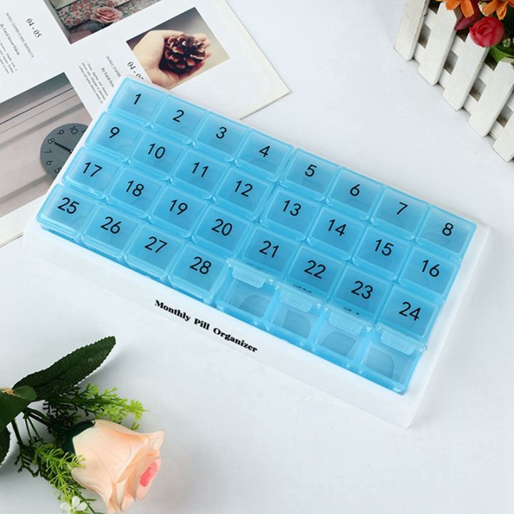 2x-monthly-pill-organizer-31-compartments-1-per-day-4-week-full-month-31-day-pill-organizer-blue
