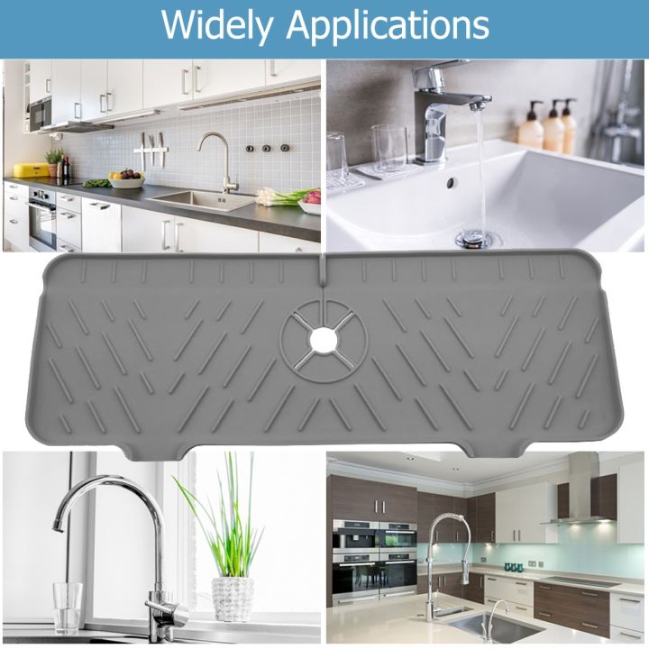 Kitchen Gadget Silicone Drain Mat Kitchen Bathroom Faucet Splash Guard Sink  Mat Faucet Splash Catcher Countertop Protector