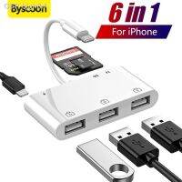 Hjghfhf Byscoon Lightning iPhone ไปยัง USB อะแดปเตอร์3.0/สายเคเบิลต่อโทรศัพท์พร้อมชาร์จ SD/เครื่องอ่านบัตร TF สำหรับ iPad