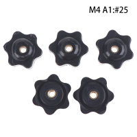 TF 5pcs M4/5/6/8/10 Plum Hand Tighten Nuts Handle Thread Mechanical Black Thumb Nut