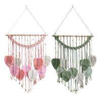 Woven Tapestry Bohemian Leaf Macrame Tassels Decoration Handmade Aesthetic Tassel Leaves Bohemian Chic Wall Decor for Apartment Living Room Bedroom intelligent