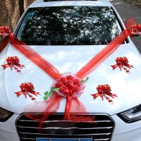 [ดอกไม้ประดิษฐ์ร้อน688] Flores Artificales Para Decoración Coche De Boda Guirnalda De Rosas De Espuma Flores Decorativas De Tul