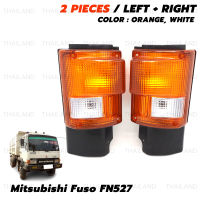 ชุด ไฟเลี้ยว ข้างซ้าย+ขวา 24V 2 ชิ้น ฝาส้ม สำหรับ Mitsubishi Fuso FN527 Truck ปี 1985-1989